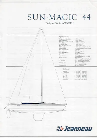 Jeanneau Sun-Magic 44 Sailing Yacht Specs 1
