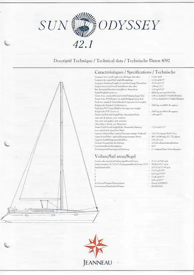 Jeanneau Sun Odyssey 42.1 Performance Yacht Brochure 1