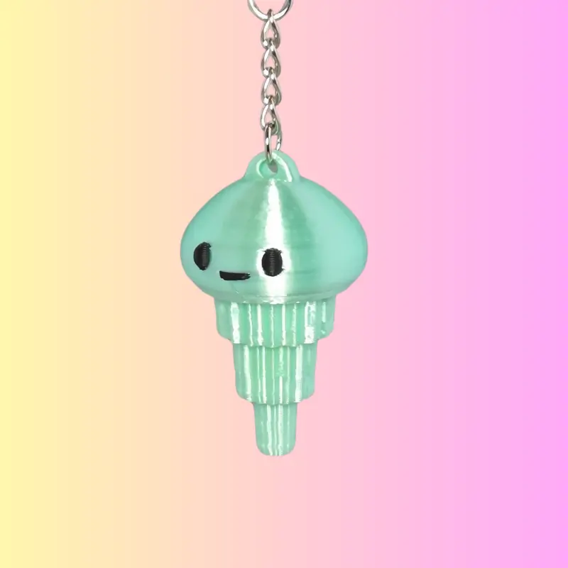 Jellyfish Keychain – 3D Printed Ocean-Inspired Pendant 1