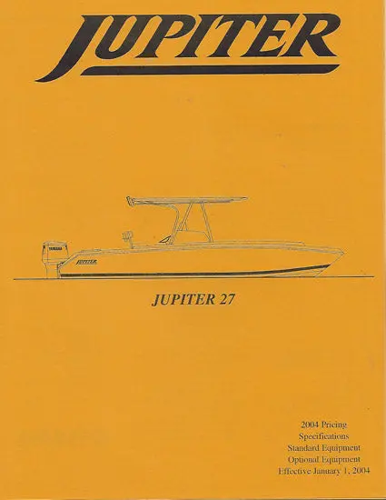 Jupiter 27 Performance Boat Specification Sheet 1