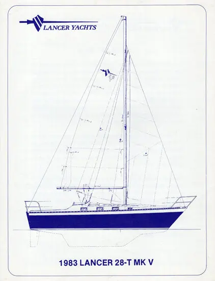 Lancer 28-T Mark V Trimaran Technical Specification Sheet 1