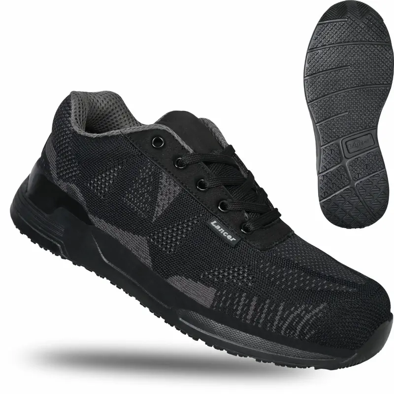 Lancer Tp-1202 Sporty Safety Shoes – X Model Black S1P Athletic-Inspired Footwear 1