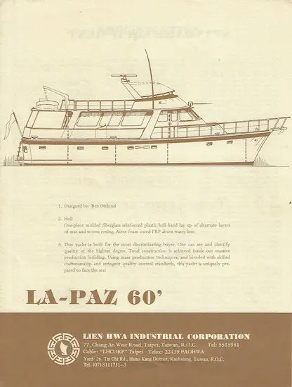 Lien Hwa La Paz 60 Luxury Yacht Brochure 1
