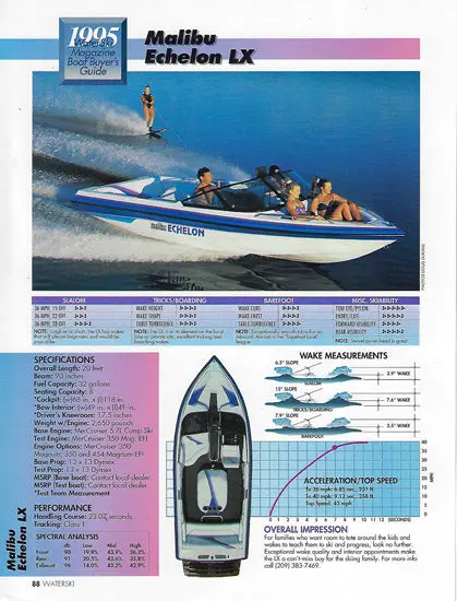 Malibu Echelon Lx Waterski Magazine Reprint 1