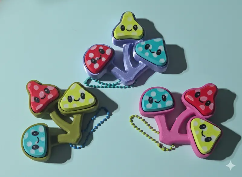 Mushroom Triple-Click Fidget – Nature-Inspired Sensory Toy 1