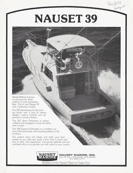 Nauset 39 Yacht Brochure – Performance And Layout Specifications 1