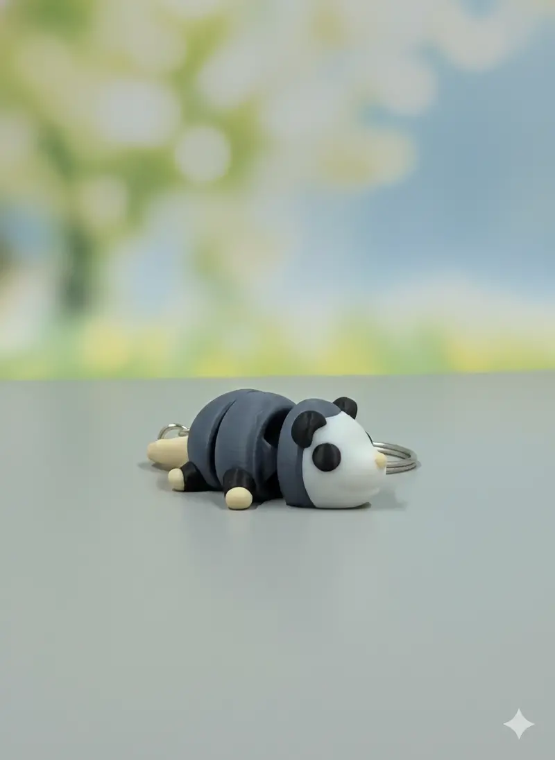Opossum Flexi Keychain – Bendable 3D Printed Animal Charm 1