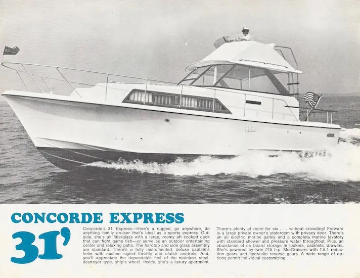 Owens Concorde 31 Express Cruiser Brochure 1