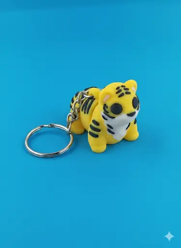 Poseable Tiger Fidget Keychain – 3D-Printed Animated Charm 1