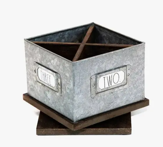 Rae Dunn Metal Square Rotating Display Spinner 1