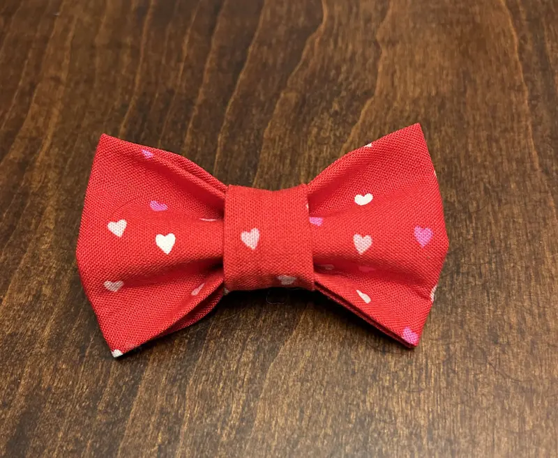 Red Heart Bow-Tie Collar Accessory – Over-The-Collar Statement Piece 1