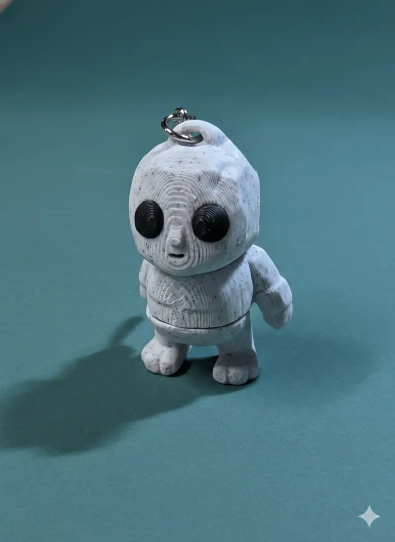 Rock Golem Flexible Keychain – Fantasy-Themed Bendable Charm 1