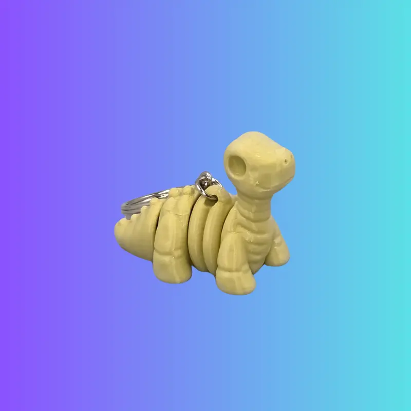 Skeleton Brontosaurus Keychain – Poseable Dinosaur Charm 1