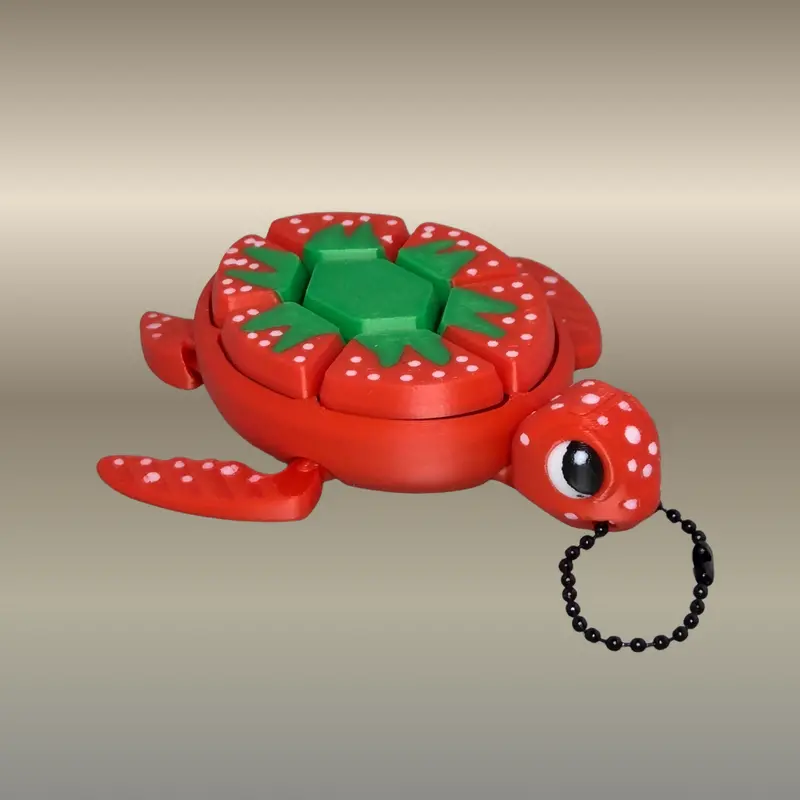 Strawberry-Shell 3D Printed Turtle Clicker Bundle (7 Pcs) 1