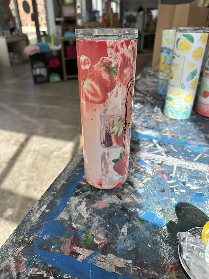 Strawberry Wine-Themed Stainless Steel Tumbler 1