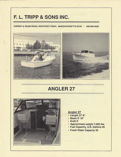 Tripp Angler 27 Fishing Boat Brochure 1