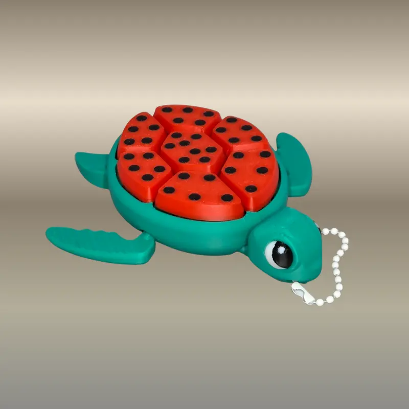 Watermelon-Shell 3D Printed Turtle Clicker Set (7 Pcs) 1