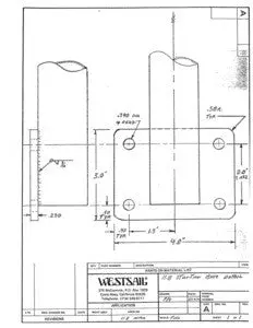 Westsail 11.8 & Fair Weather Mariner 39 Stanchion Base Detail Drawing 1