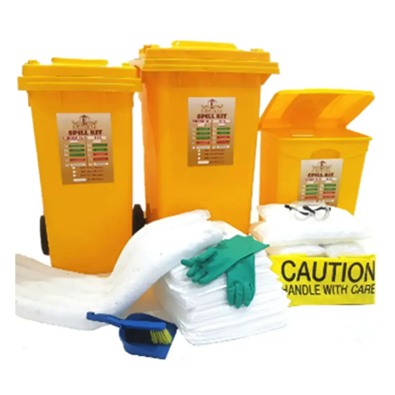 Wheeled 30-Gallon (120L) Oil Spill Containment Kit – Heavy-Duty Bin System 1